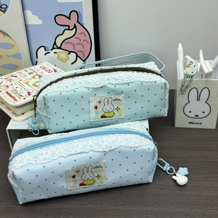 Cute Polka Dot Animal-Themed Pencil Case