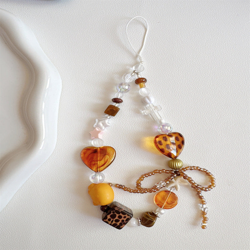Beaded Heart Charm Necklace Kalsten