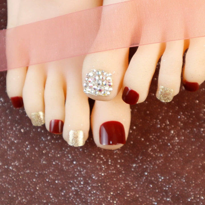 Premium Decorative Press-On Toenail Set Kalsten