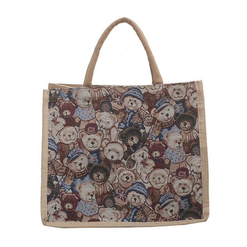 Fun Cartoon Print Tote Bag