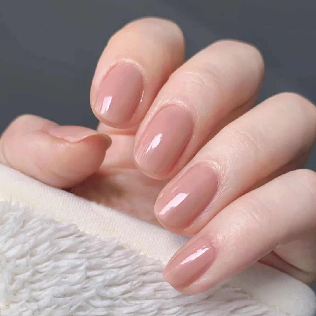 High-Gloss Natural Finish Nail Enhancements