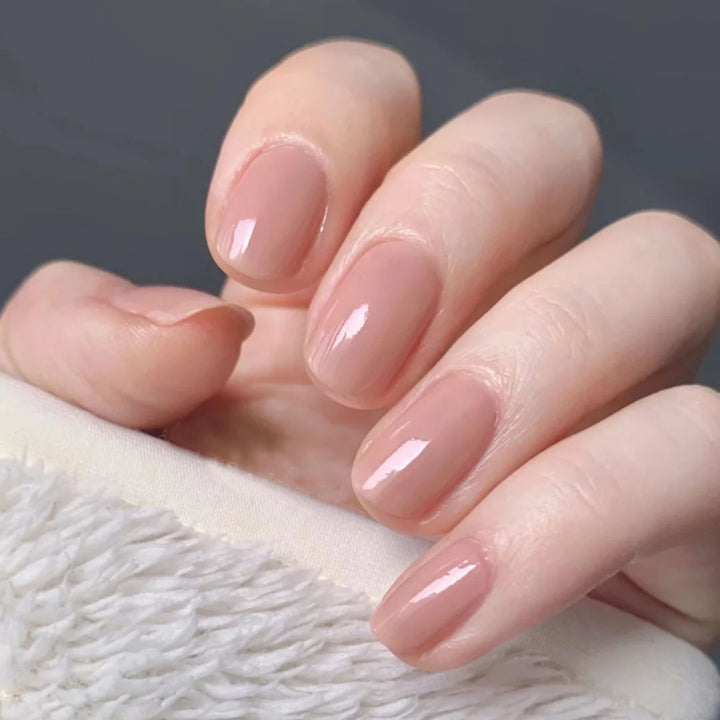 High-Gloss Natural Finish Nail Enhancements