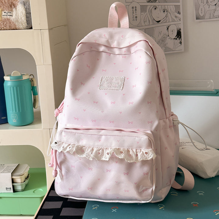 Playful Bow-Embellished School Backpack Kalsten