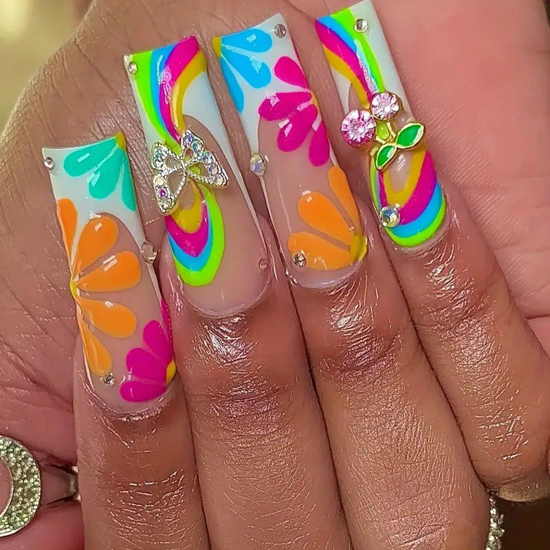 Vibrant Artistic Press-On Nail Set Kalsten