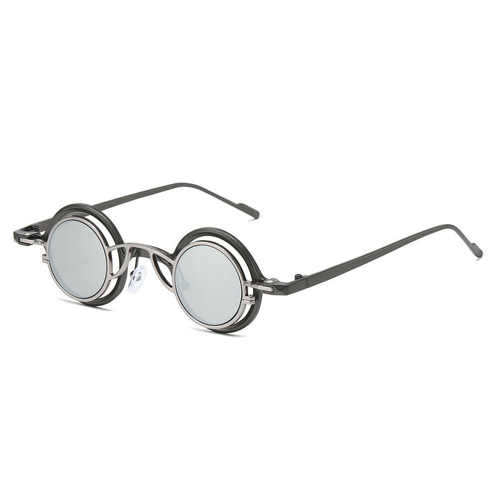 Women's Retro Round Sunglasses with Double Frame Kalsten