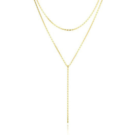 Layered Rhinestone Drop Necklace Kalsten