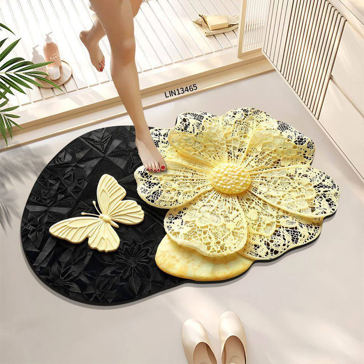 Floral Design Decorative Bath Mat