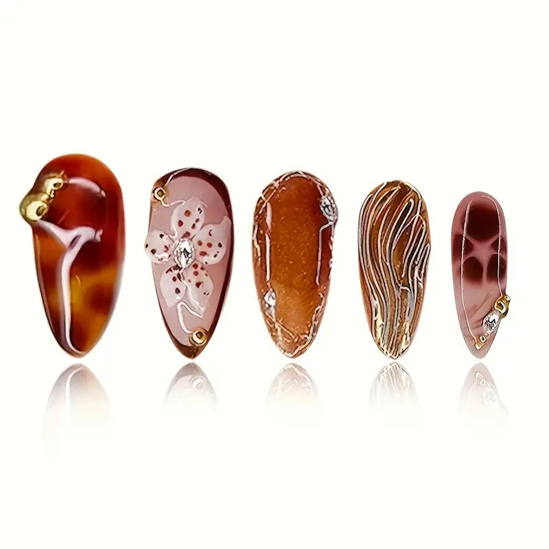 Artistic Floral Design Press-On Nail Set Kalsten