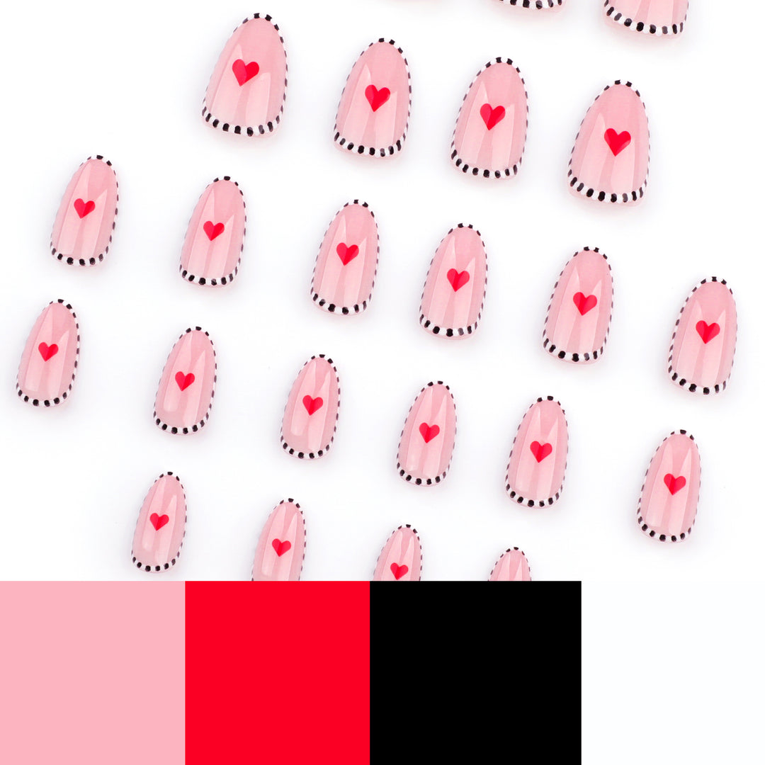 Artful Nail Art in Romantic Heart Design Kalsten