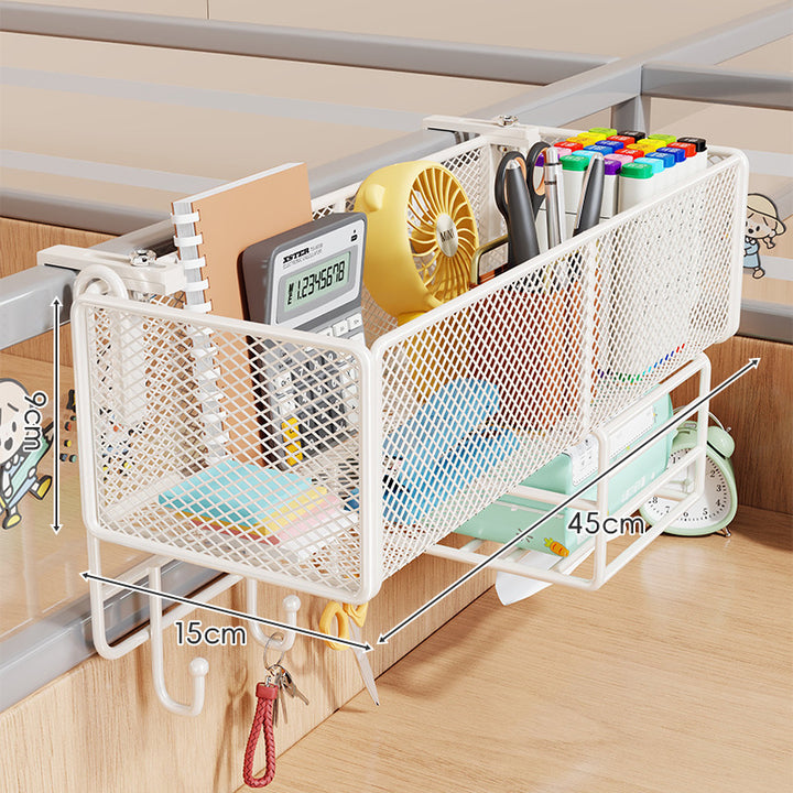 Clamp-On Cubicle Divider Hanging Mesh Desk Storage Basket