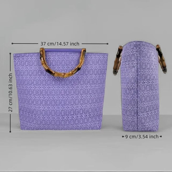 Elegant cotton bag with bamboo handles Kalsten