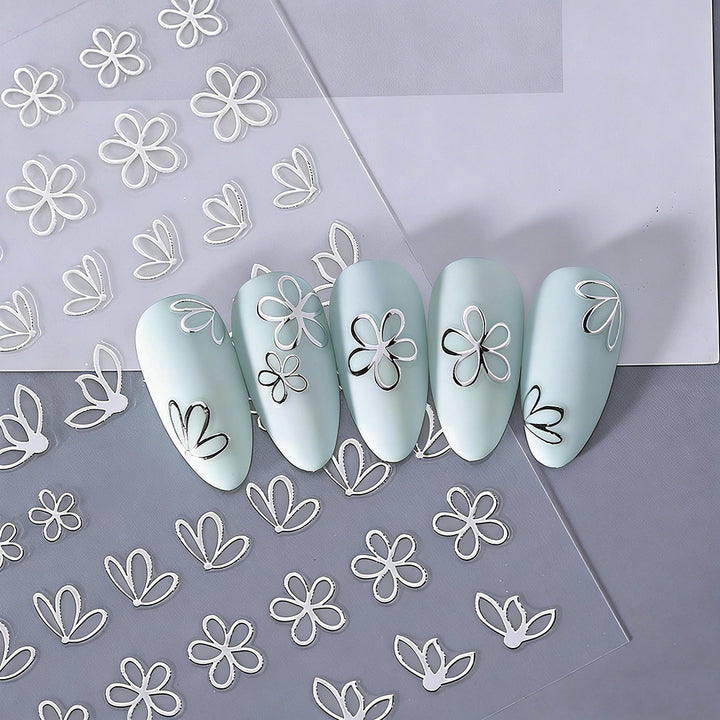 Floral Butterfly Nail Art Decals