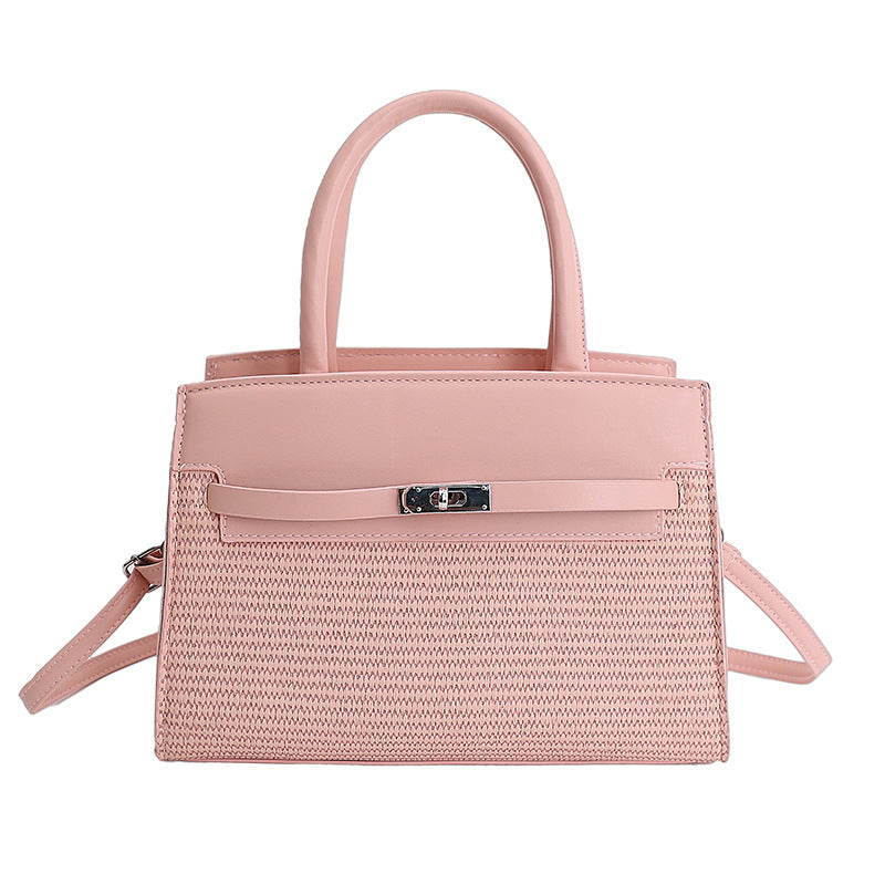 Elegant Woven Handbag with Detachable Strap