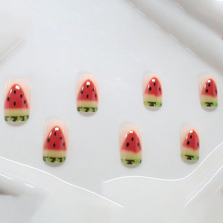Watermelon-Themed Nail Art Kalsten