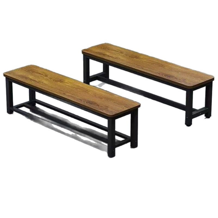 Bench made of sturdy wood with modern metal frame Kalsten
