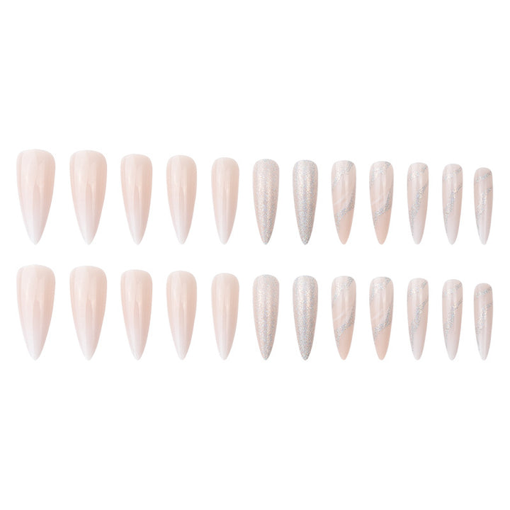 Artistic Glitter-Accent Stiletto Press-On Nails Kalsten