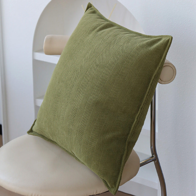 Square cushion cover with abstract houndstooth jacquard and fine linen blend Kalsten