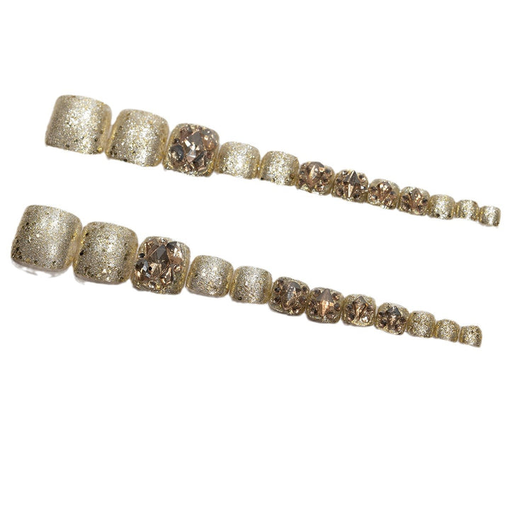 Artistic Gemstone Pedicure Nail Art