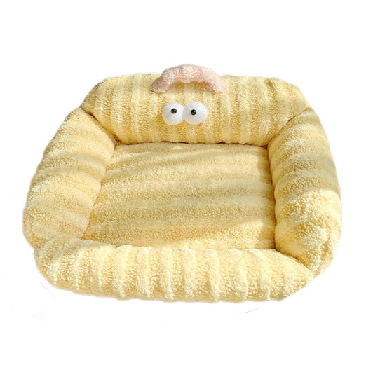 Cartoon-Themed Plush Dog Bed