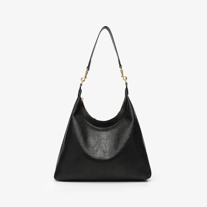 Chic Slouchy Leather Hobo Handbag