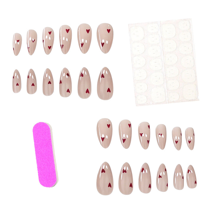 Heart-Design Acrylic Nail Enhancements Kalsten