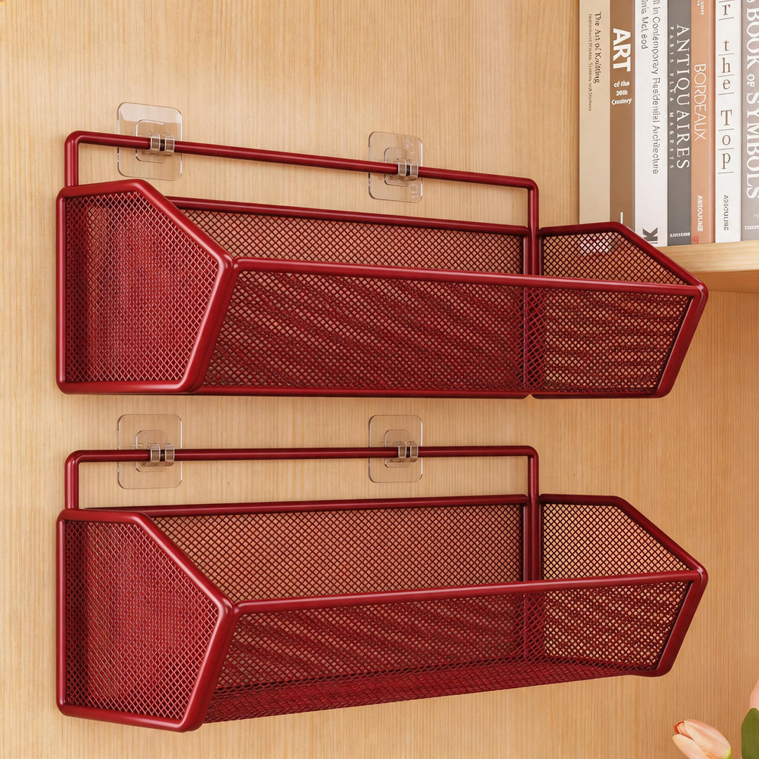 Over-Cabinet Mesh Hanging Storage Basket Shelf Organizer