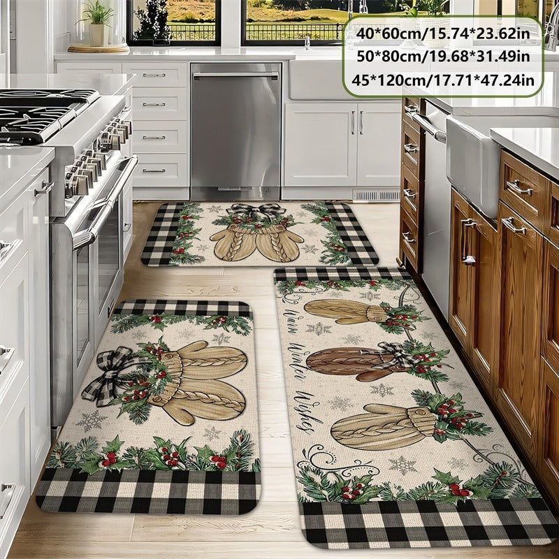 Christmas Tree Pattern Kitchen Mat