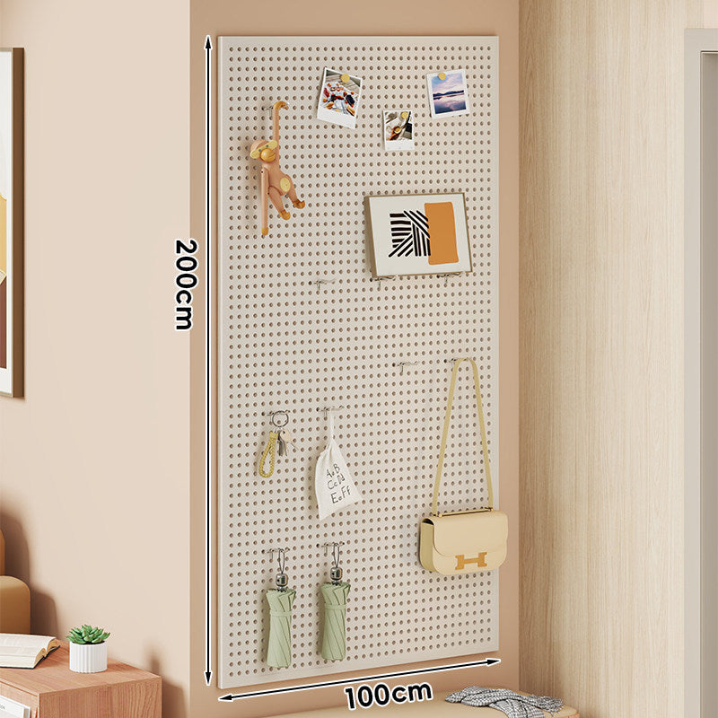 Wall-Mounted Perforated Pegboard Organizer Panel with Modular Hooks