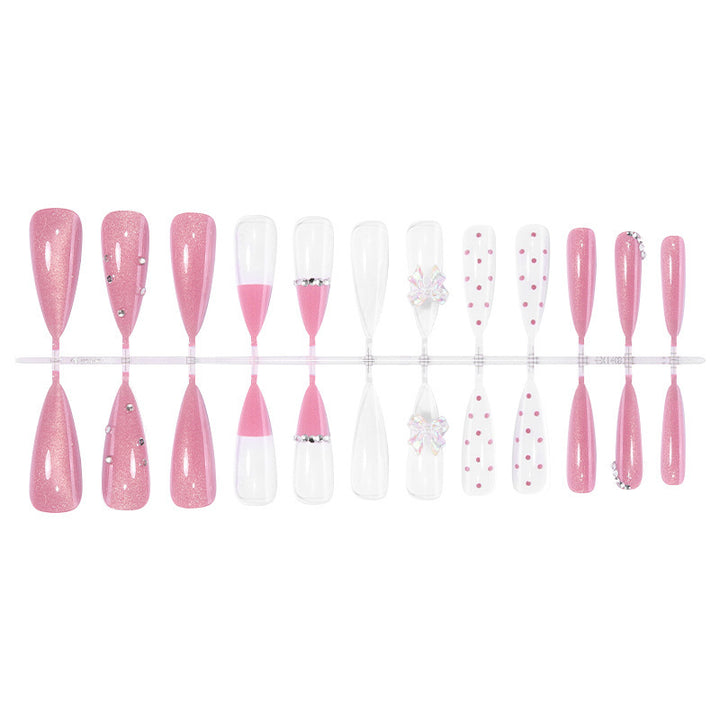 Acrylic nail set with elegant flower and glitter details Kalsten