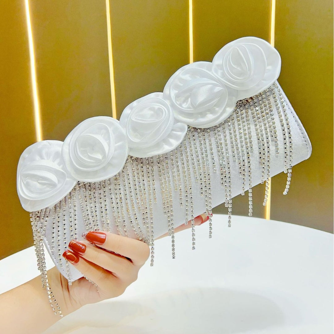 Floral-Embellished Evening Clutch