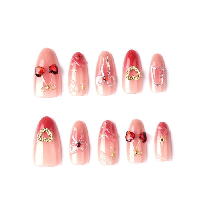 Romantic Heart and  Press-On Nail Art