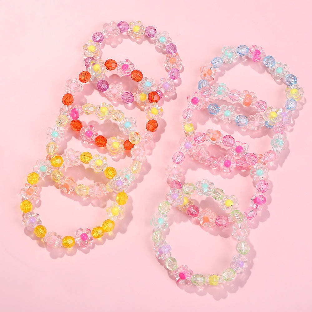 Friendship bracelet with colorful flower motifs Kalsten