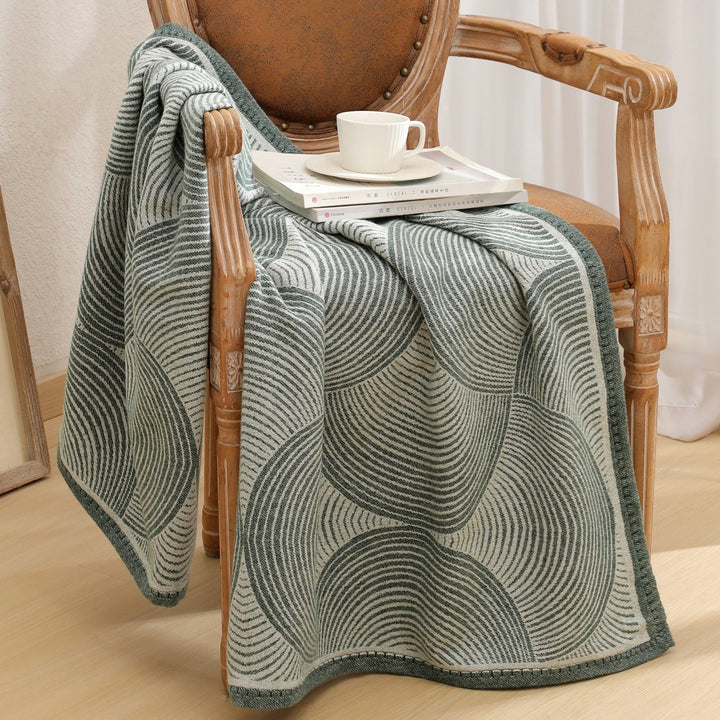 Minimalist Textured Knit Throw Blanket Kalsten