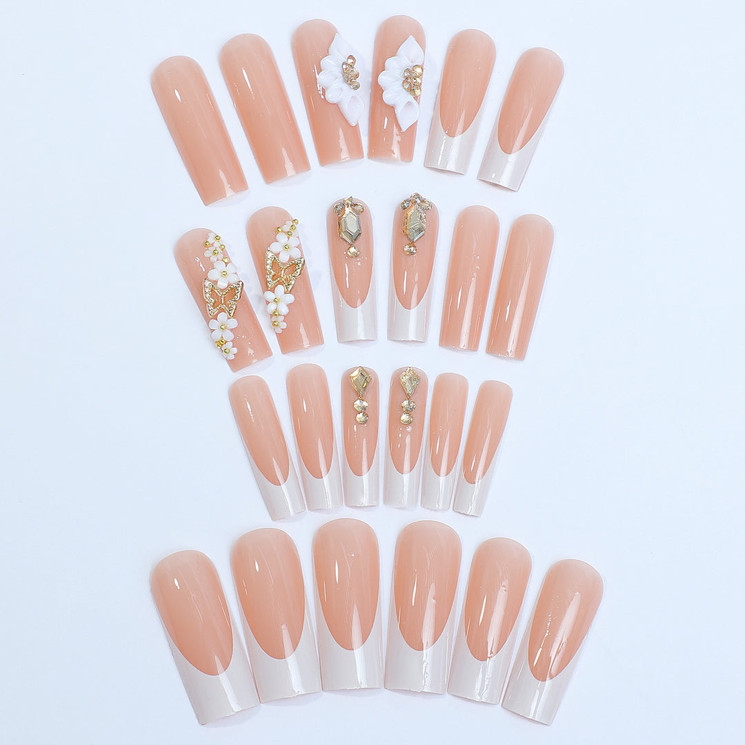 Nail art set with stylish floral and glitter accents Kalsten