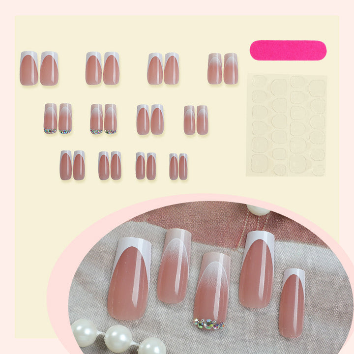 Artificial nail set with elegant ombre accents and seductive rhinestones Kalsten