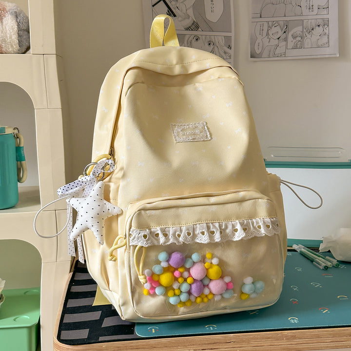 Playful Bow-Embellished School Backpack Kalsten