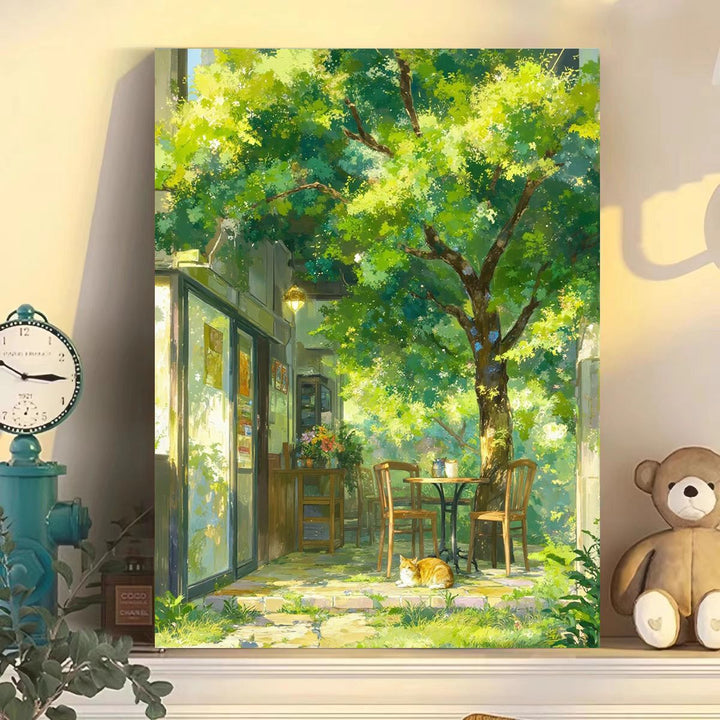 Cozy Café Scene Canvas Artwork Kalsten