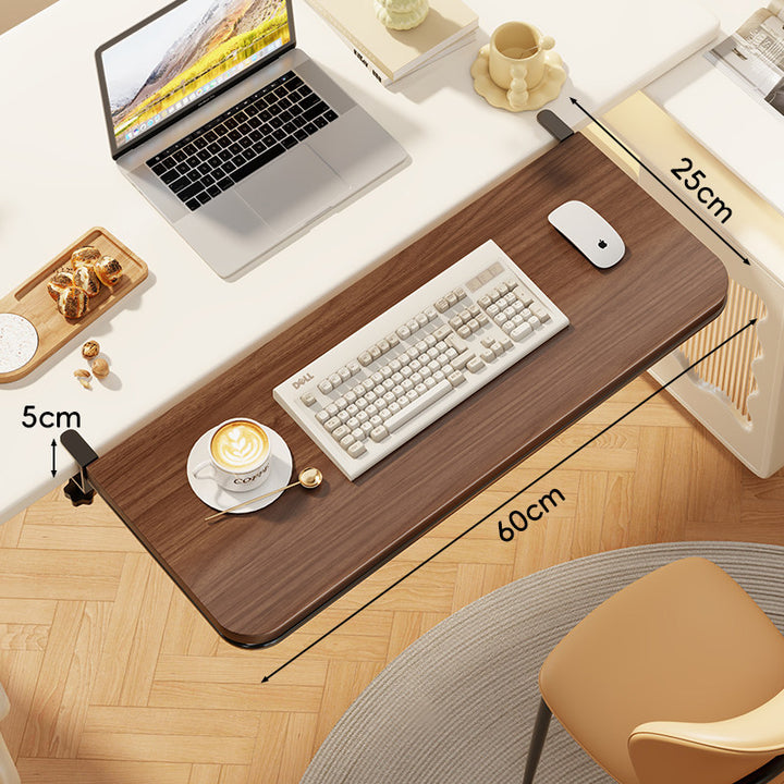 Clamp-On Adjustable Under-Desk Extension Work Surface