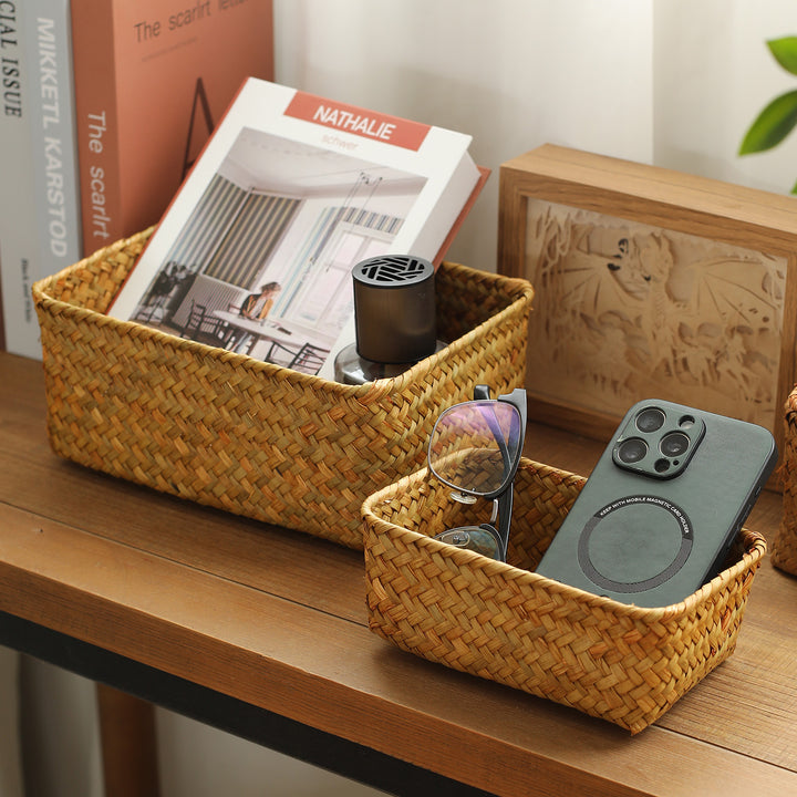 Unisex storage basket made of natural woven Kalsten