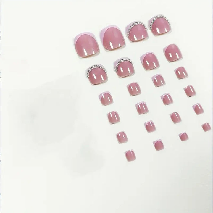 Decorative Rhinestone-Accent Pedicure Nail Set Kalsten