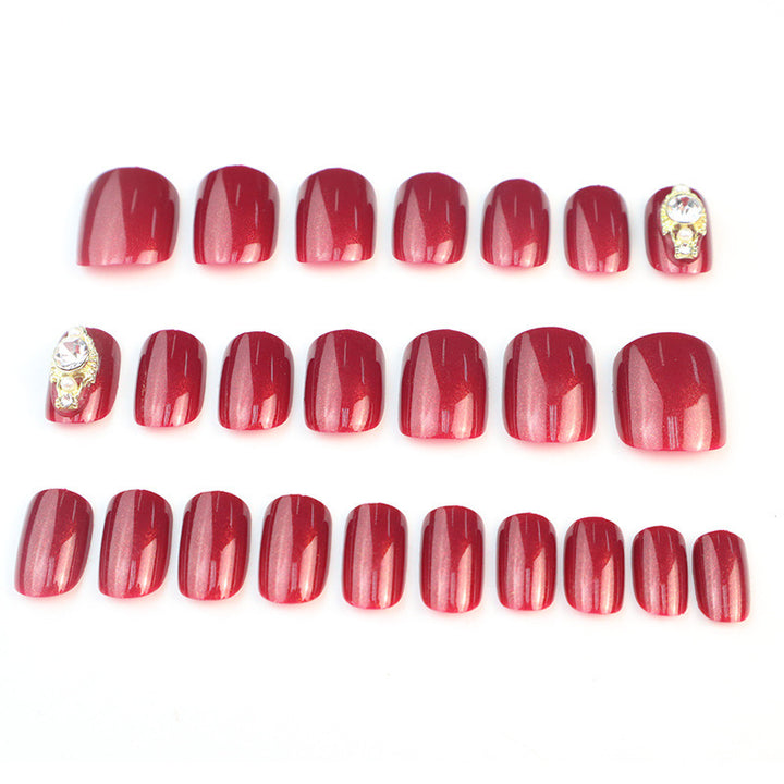 Luxury Press-On Nail Art Set with Rhinestone Accents Kalsten