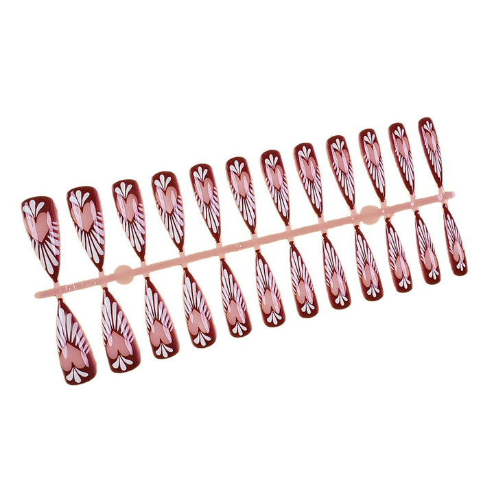 Heart-Inspired Press-On Nail Art Extensions