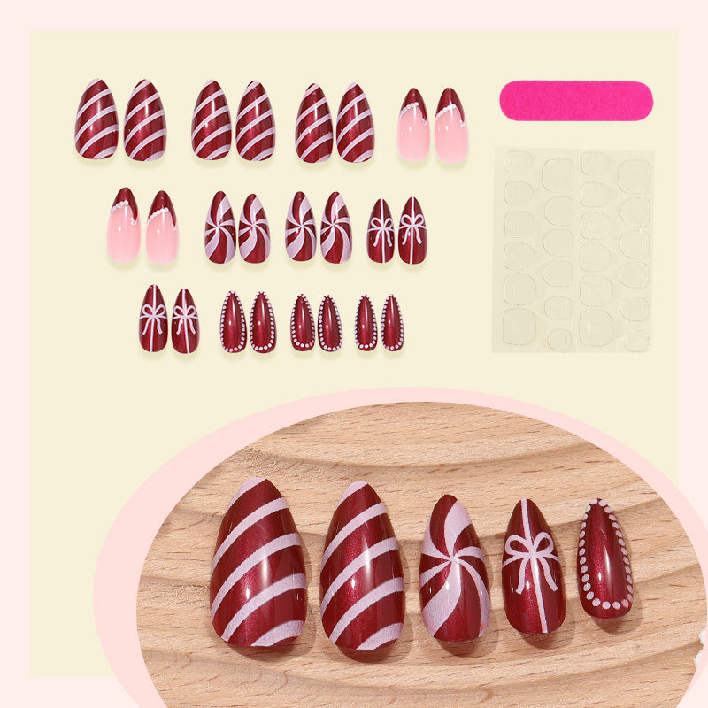 Festive Glittery Press-On Nails Set Kalsten