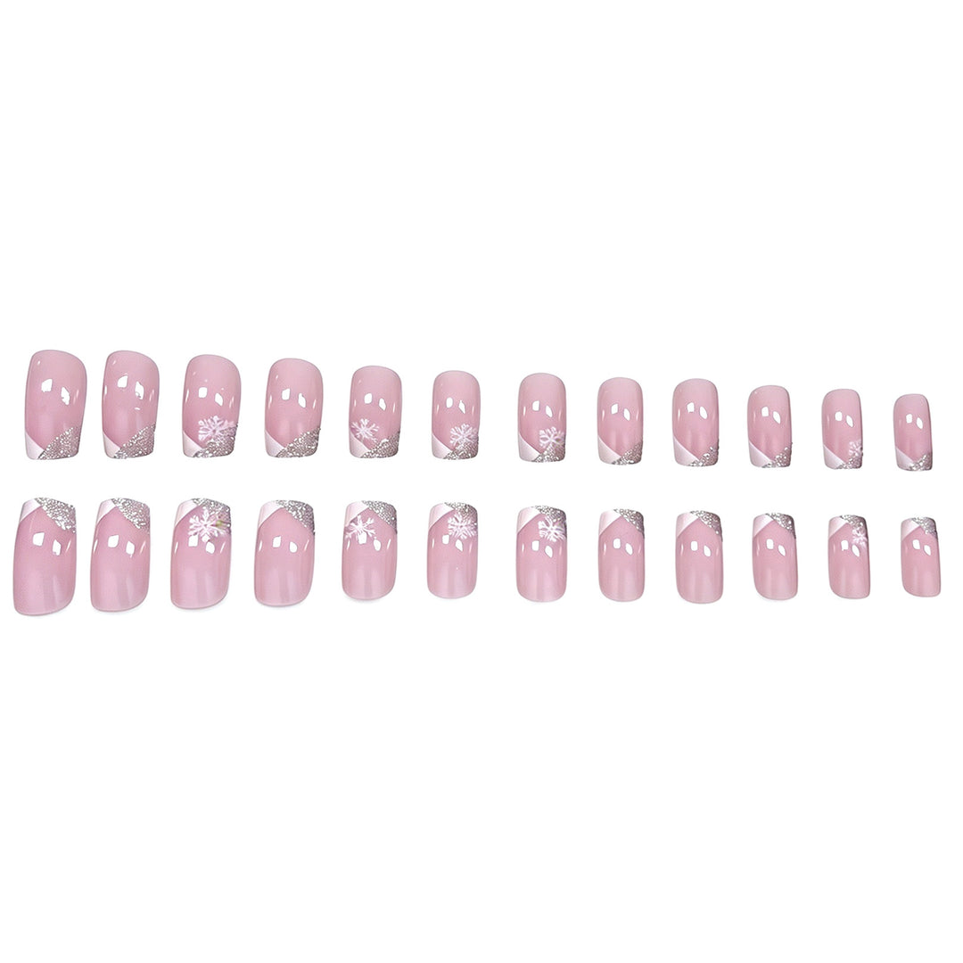 Elegant Snowflake French Tip Nail Art Kalsten
