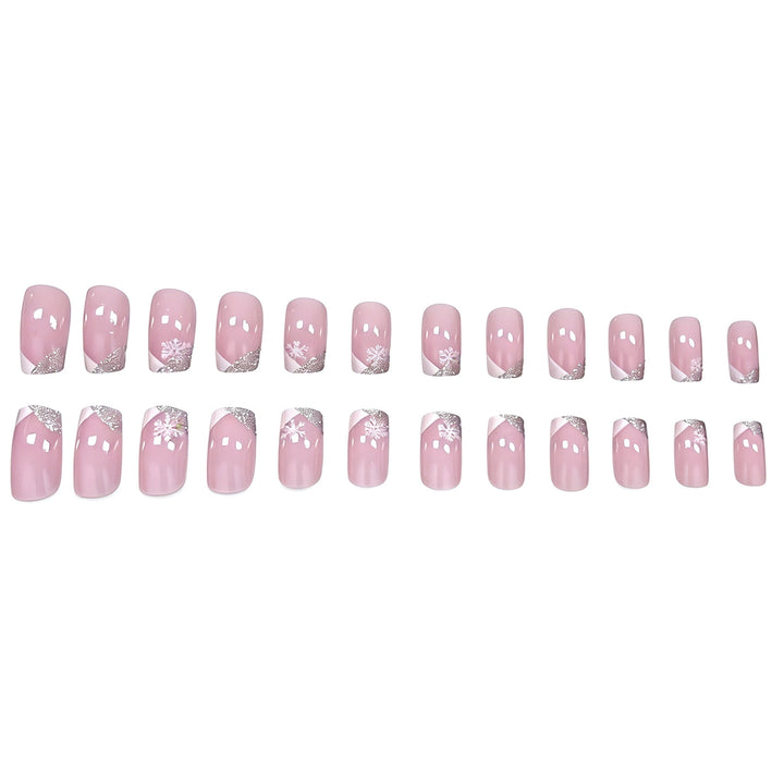 Elegant Snowflake French Tip Nail Art Kalsten