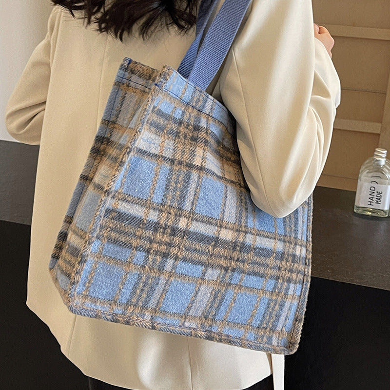 Cozy Checkered Tote Bag