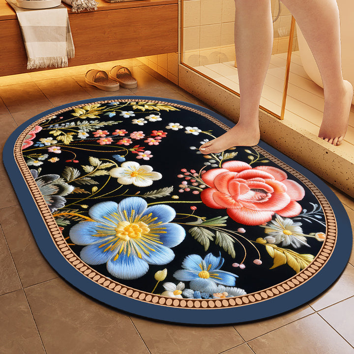 Floral Patterned Soft Bath Mat Kalsten