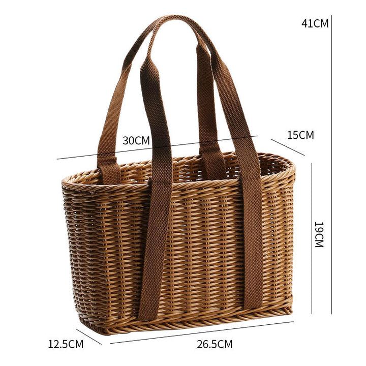 Unisex Robust braided shopping basket with comfortable fabric handles Kalsten