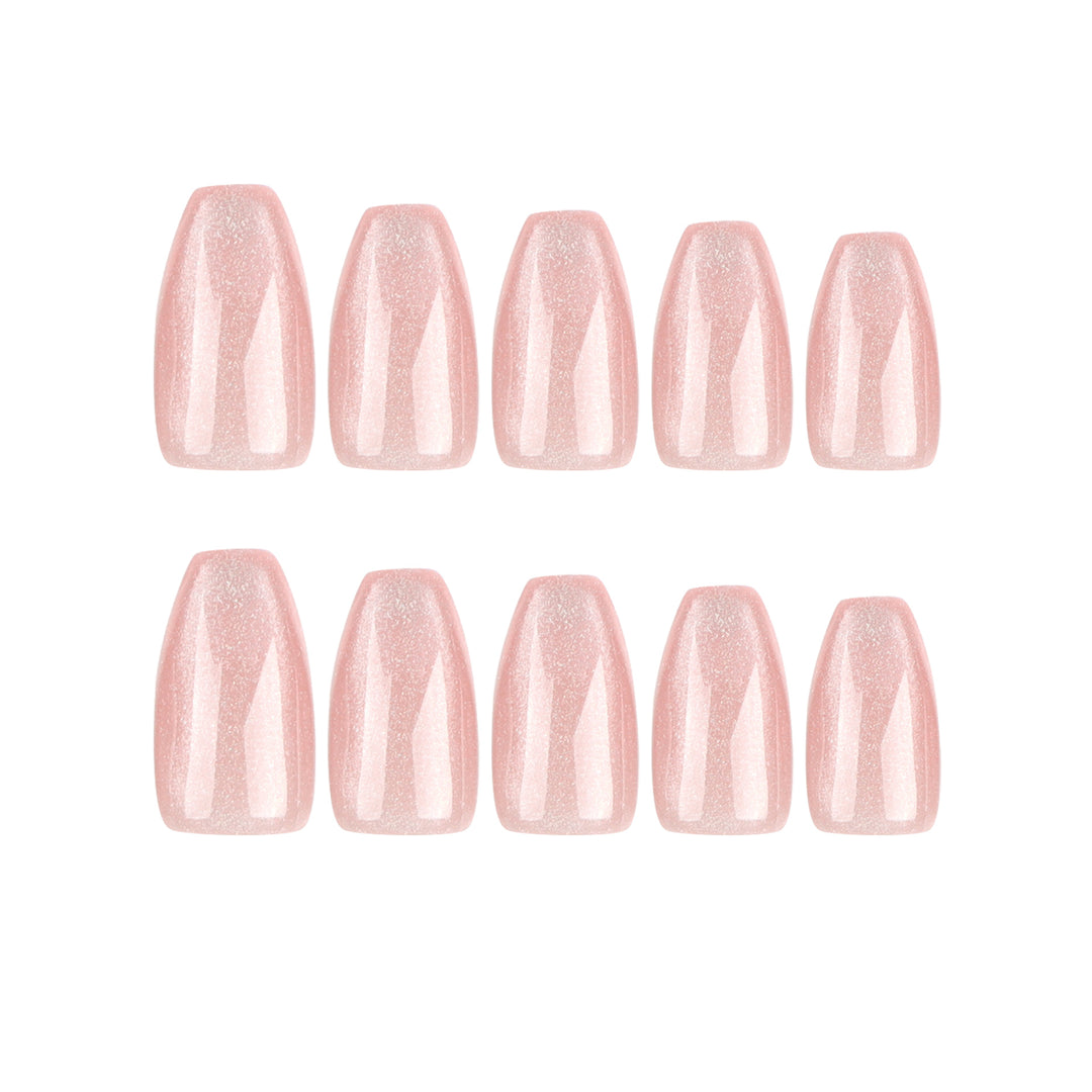 Glamorous artificial nails with glitter and ombre design Kalsten