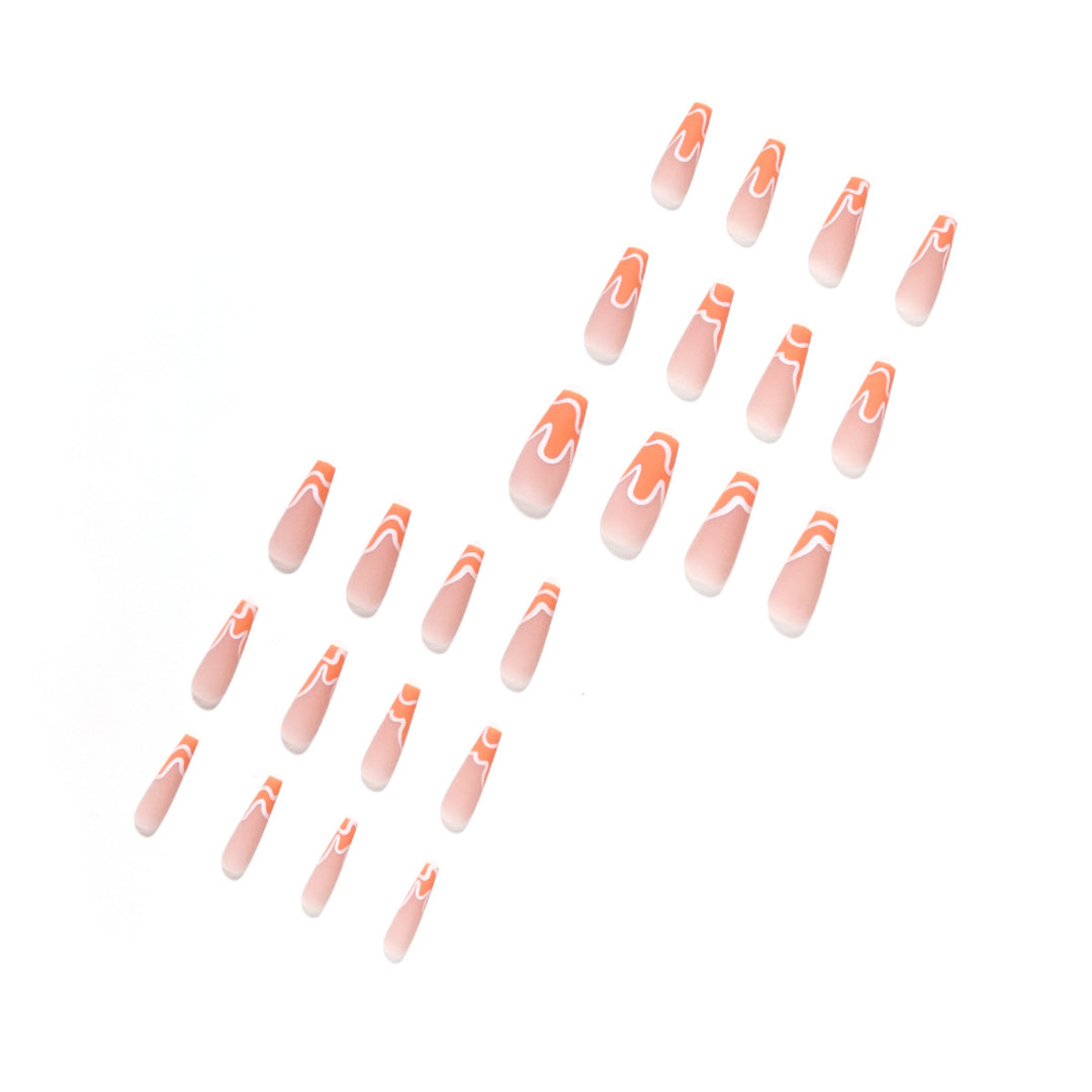 Artful acrylic nails with creative wave design Kalsten